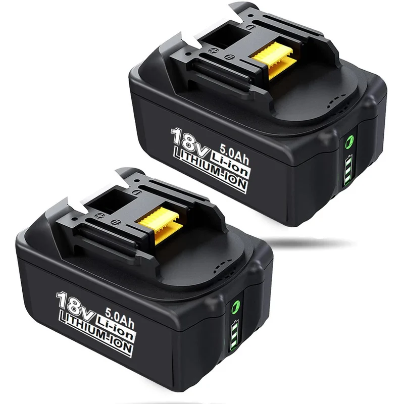 18V 5Ah BL1850B Ersatzakku mit LED 2-Stück/Kompatibel mit Makita 18V BL1830B BL1860B BL1820 LXT-400