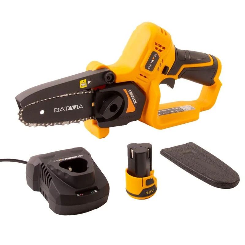12V Cordless One-Hand Chainsaw 6″ 154 mm – Incl. 2.0Ah Battery + Fast Charger