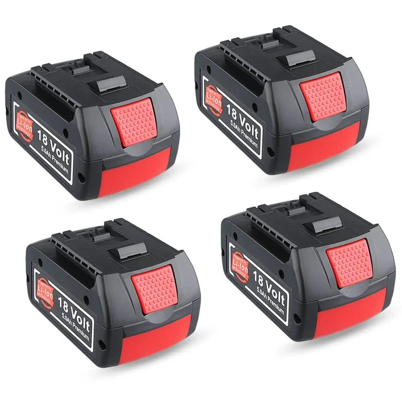 18V 5.0Ah 4 Stück Für Bosch BAT610G Li-ion Akku Ersatz mit LED / Kompatibel mit BAT609 BAT610G BAT618G BAT620 BAT621