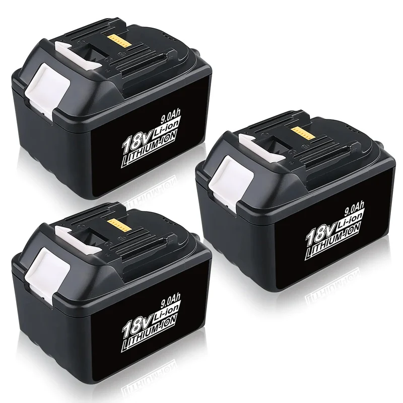 BL1890B 18V 9Ah Ersatzakku für Makita with LED 3-Stück/Kompatibel mit Makita 18V BL1830B BL1860B BL1820 LXT-400