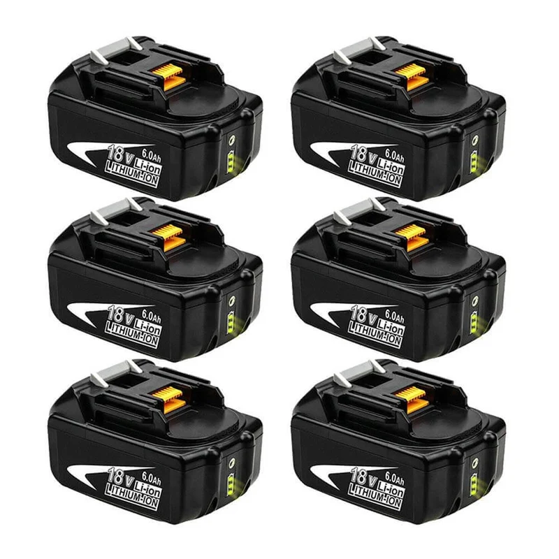 BL1860B 18V 6Ah Ersatzakku für Makita with LED 6-Stück/Kompatibel mit Makita 18V BL1830B BL1860B BL1820 LXT-400