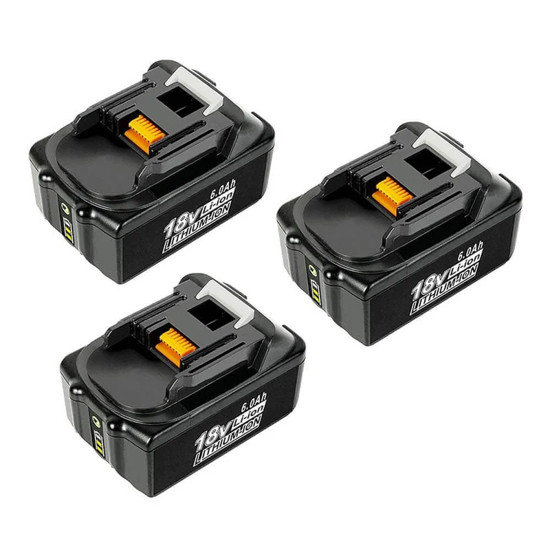 BL1860B 18V 6Ah Ersatzakku für Makita with LED 3-Stück/Kompatibel mit Makita 18V BL1830B BL1860B BL1820 LXT-400