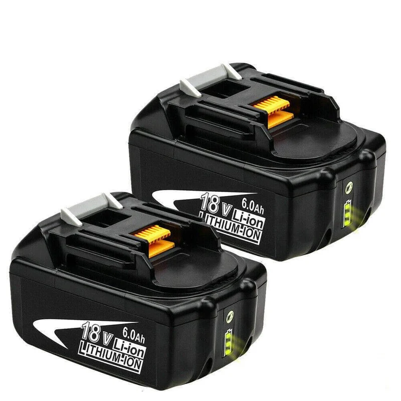 BL1860B 18V 6Ah Ersatzakku für Makita with LED 2-Stück/Kompatibel mit Makita 18V BL1830B BL1860B BL1820 LXT-400