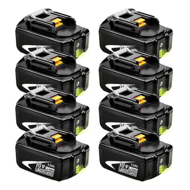 18V 5Ah BL1850B Ersatzakku für Makita mit LED 8-Stück/Kompatibel mit Makita 18V BL1830B BL1860B BL1820 LXT-400